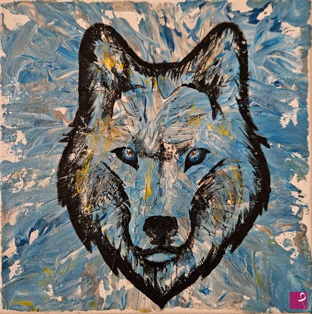 quadri in vendita online - Blue wolf