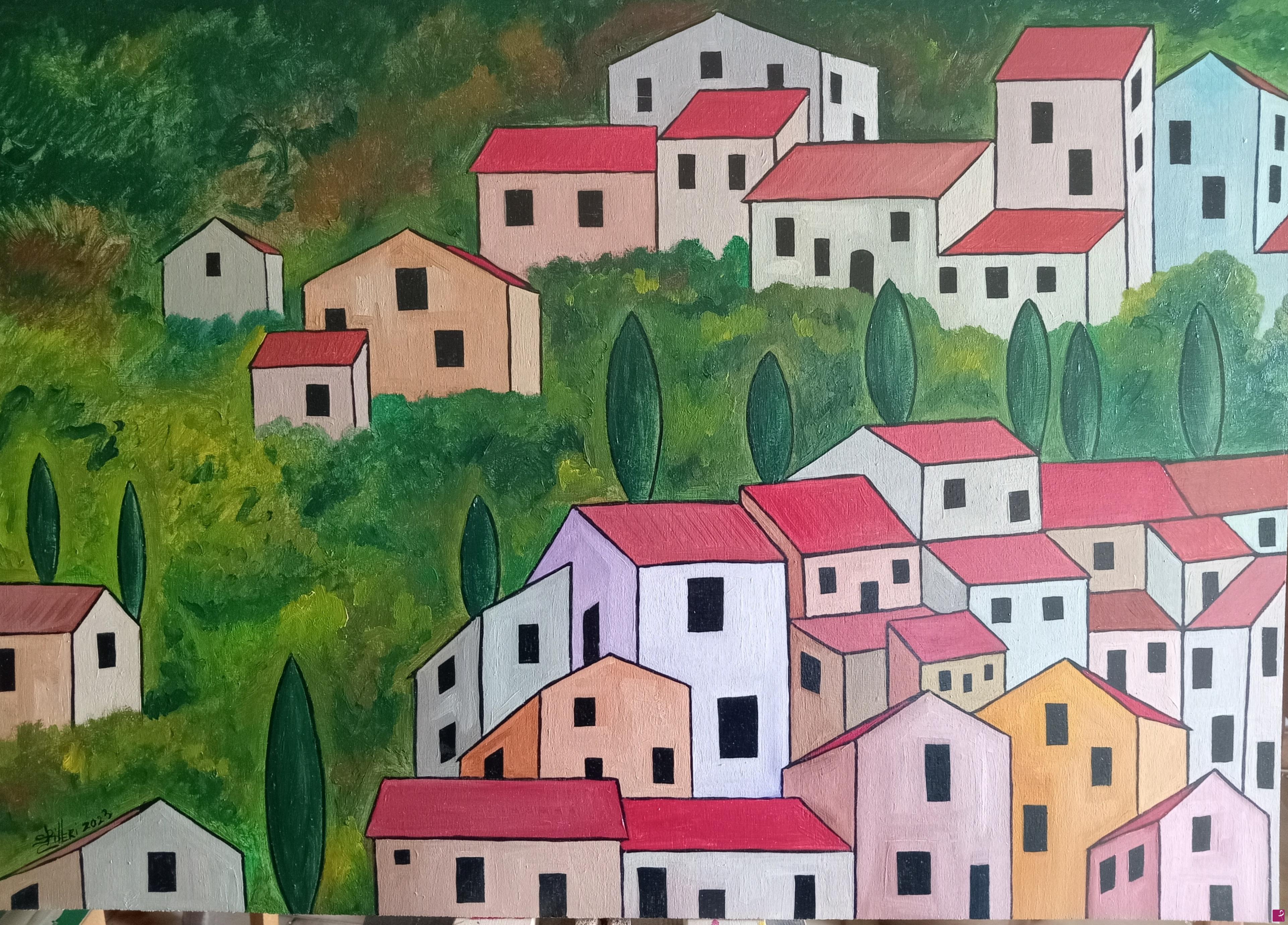 quadri in vendita online - Borgo.  (Cat.n°237)