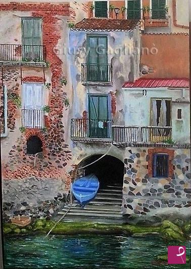 quadri in vendita online - "Borgo dei pescatori" (Scilla)