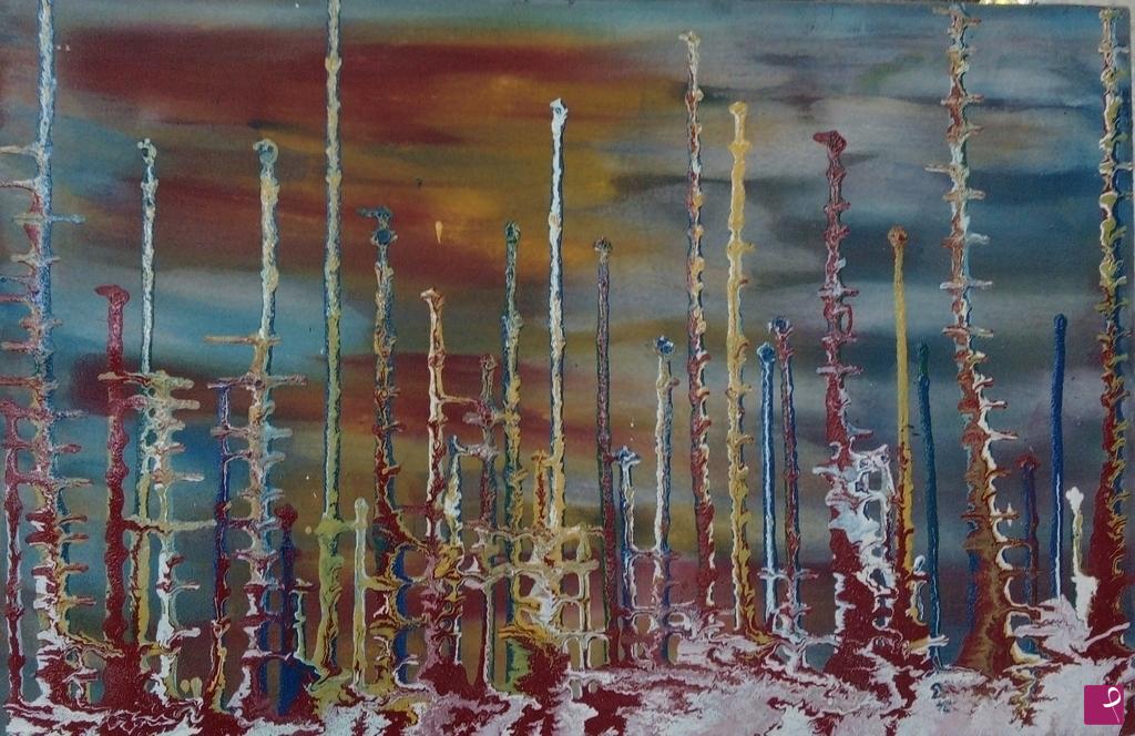 quadri in vendita online - BOSCO AL TRAMONTO