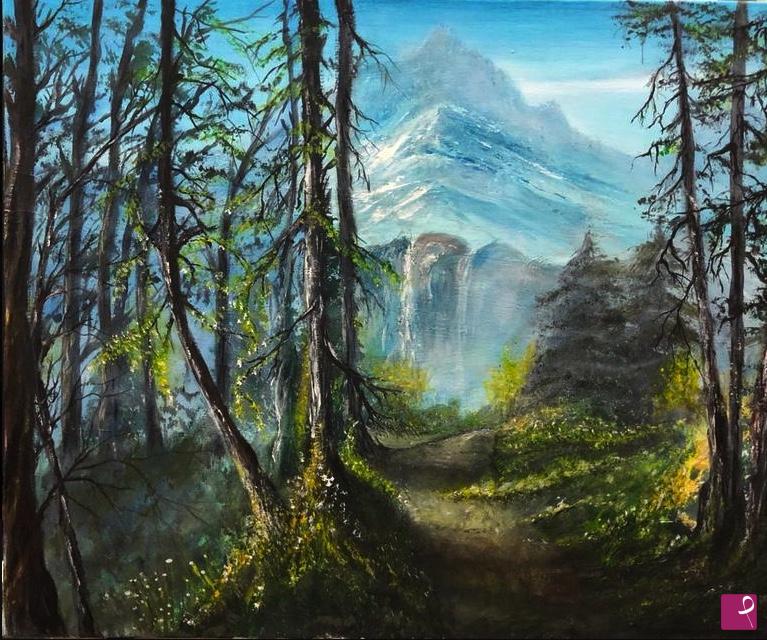 quadri in vendita online - Bosco in montagna