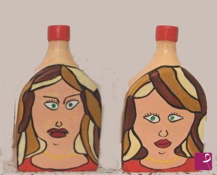 quadri in vendita online - BOTTIGLIA UMORALE (OPERA COMPLETA A  DUE FACCE)