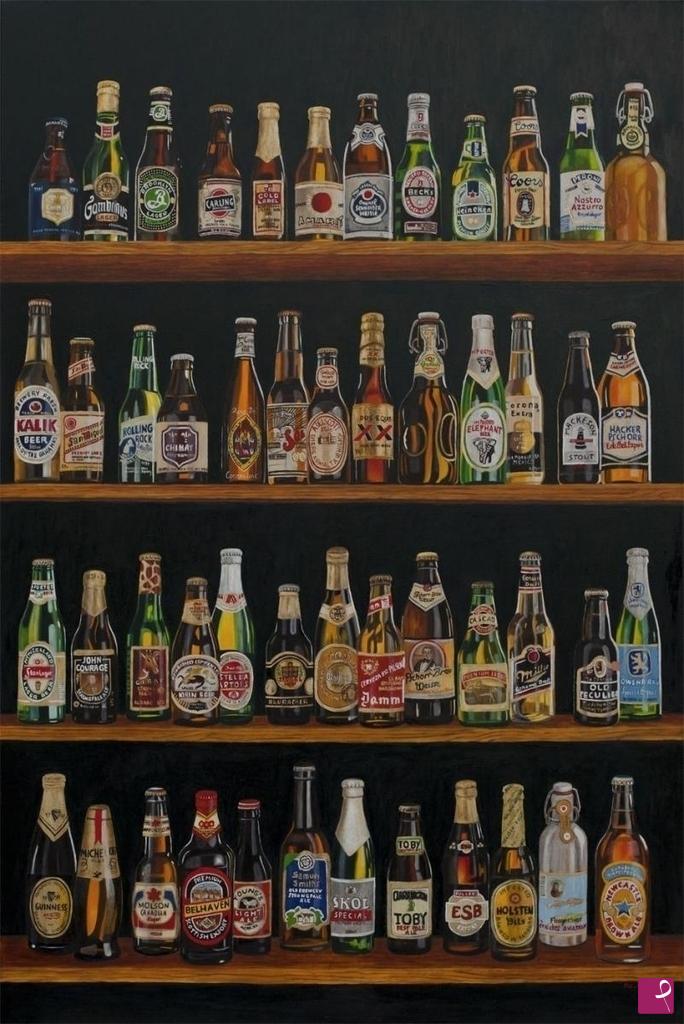 quadri in vendita online - Bottiglie di birra