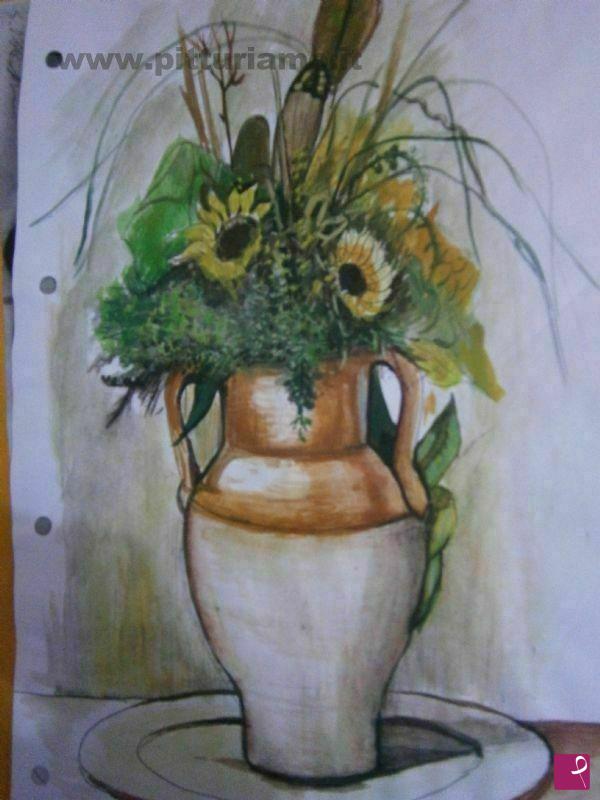 quadri in vendita online - brocca con girasoli