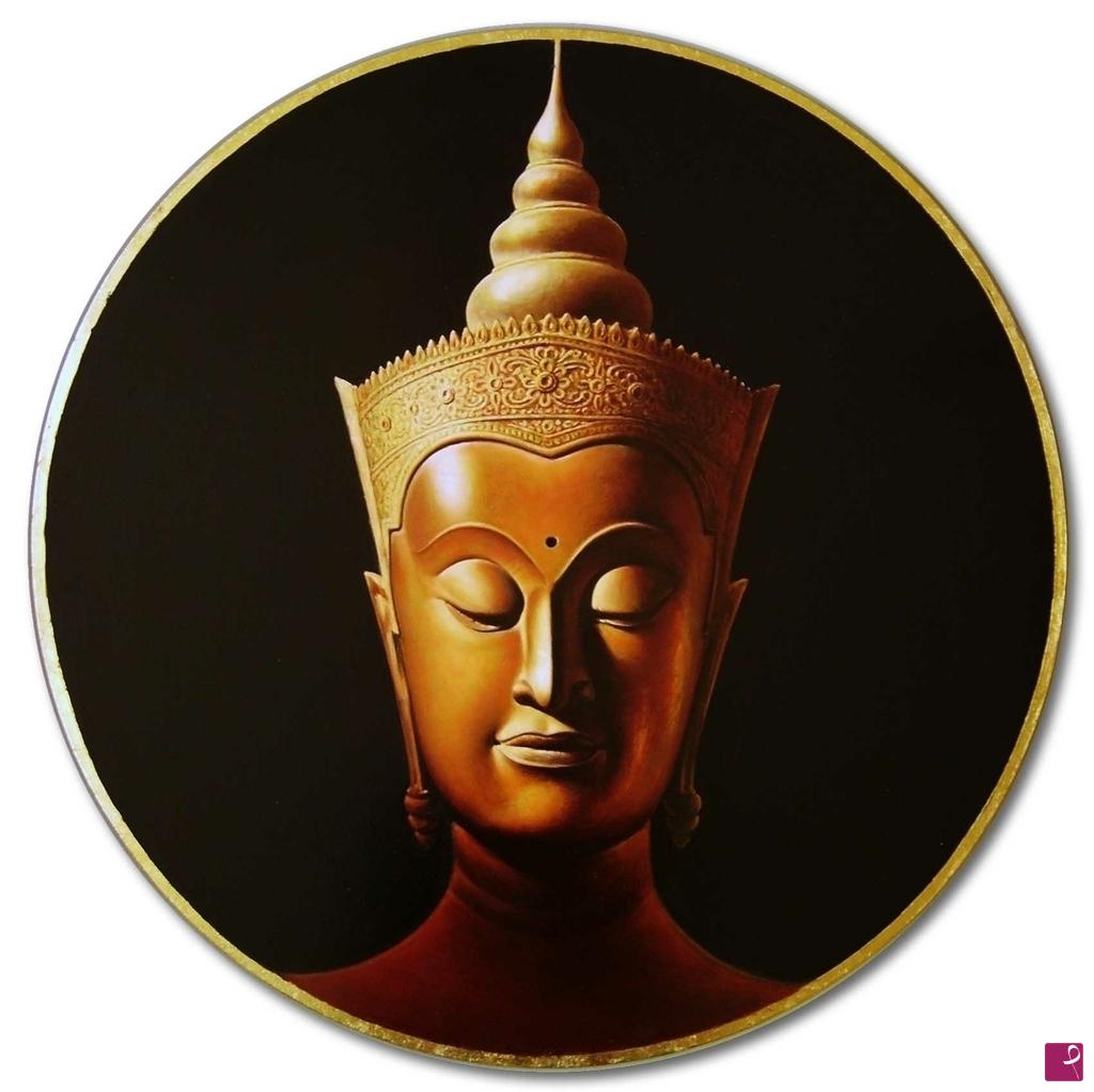 quadri in vendita online - Buddha fondo nero