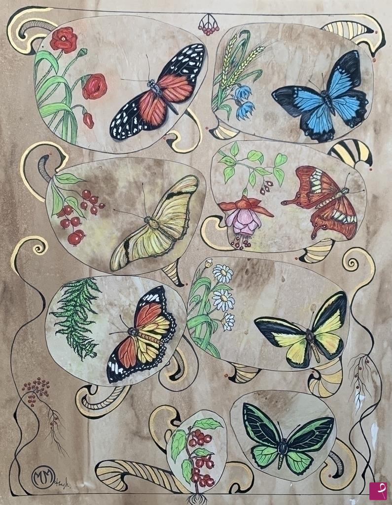 quadri in vendita online - Butterflies