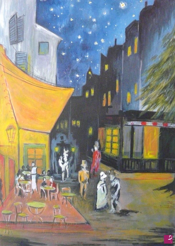 quadri in vendita online - caffe' di notte ( omaggio a Van Gogh )