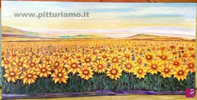 quadri in vendita online - CAMPO DI GIRASOLI