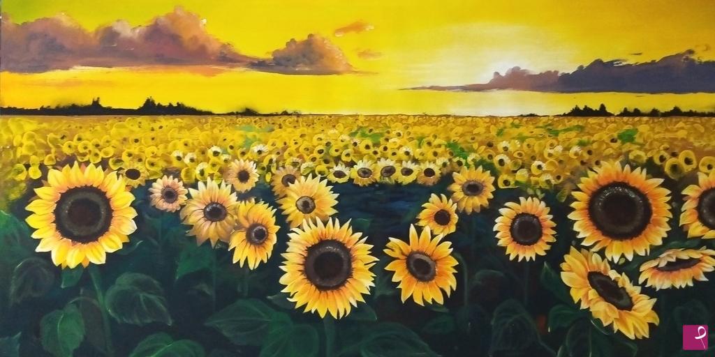 quadri in vendita online - Campo di girasoli