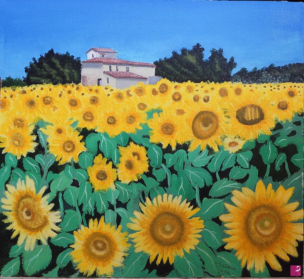 quadri in vendita online - Campo di Girasoli
