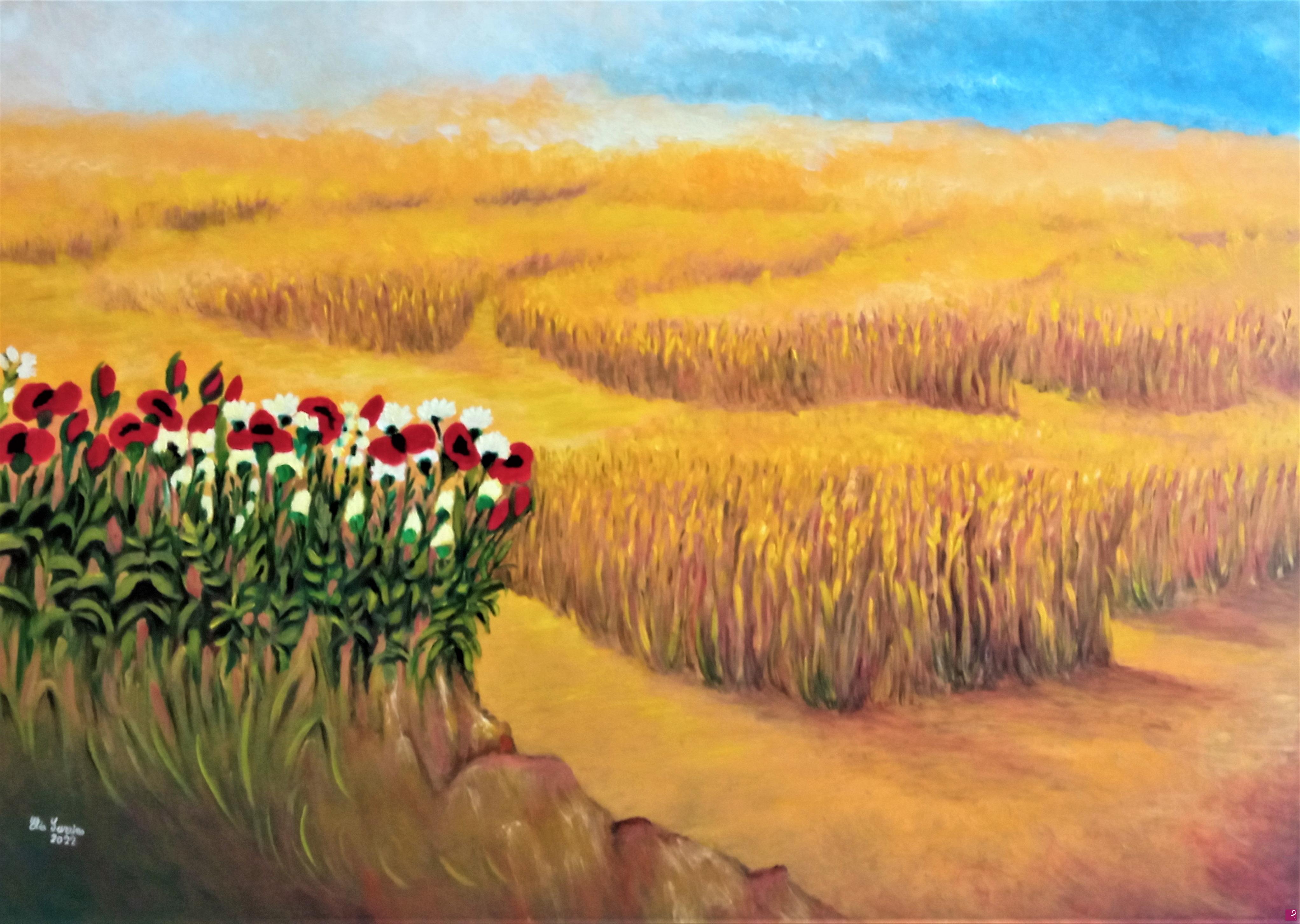 quadri in vendita online - Campo di grano 