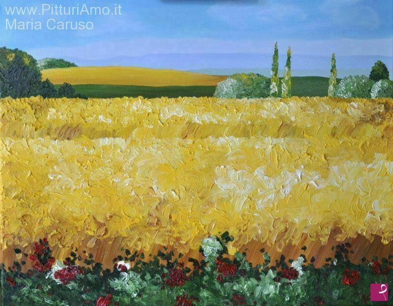 quadri in vendita online - Campo di grano