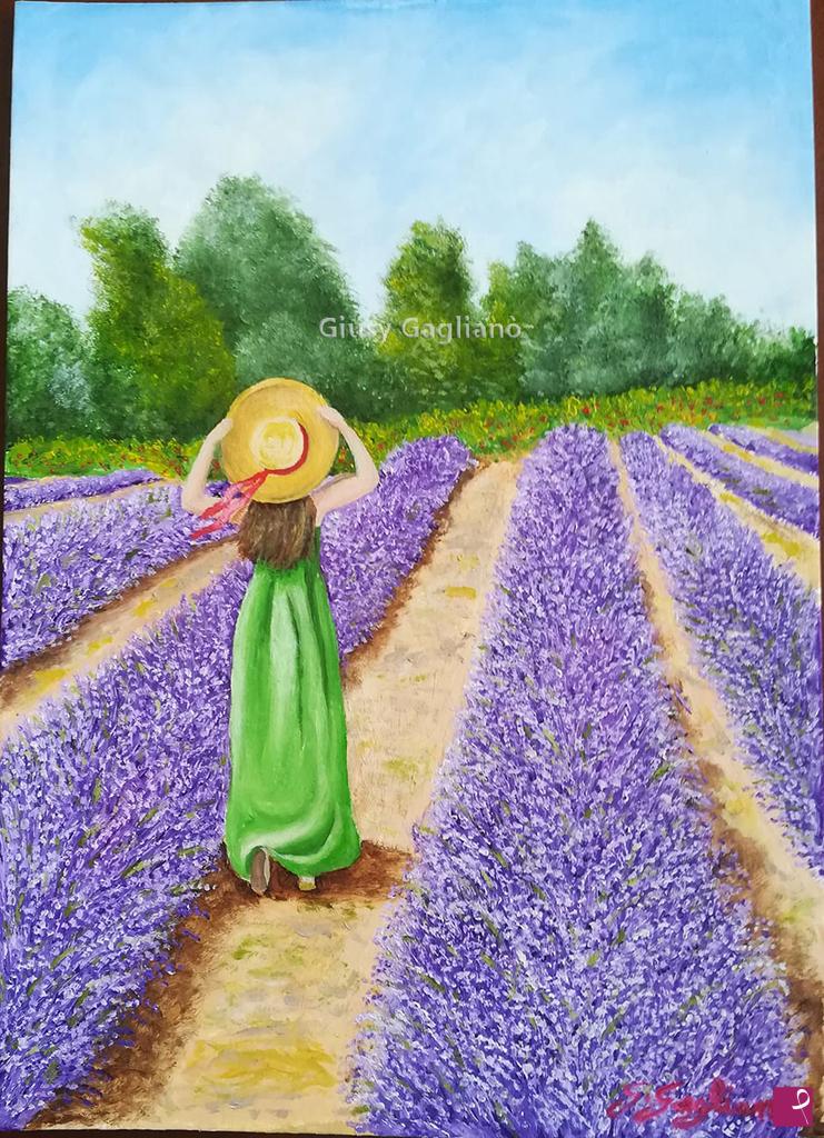 quadri in vendita online - "Campo di lavanda"