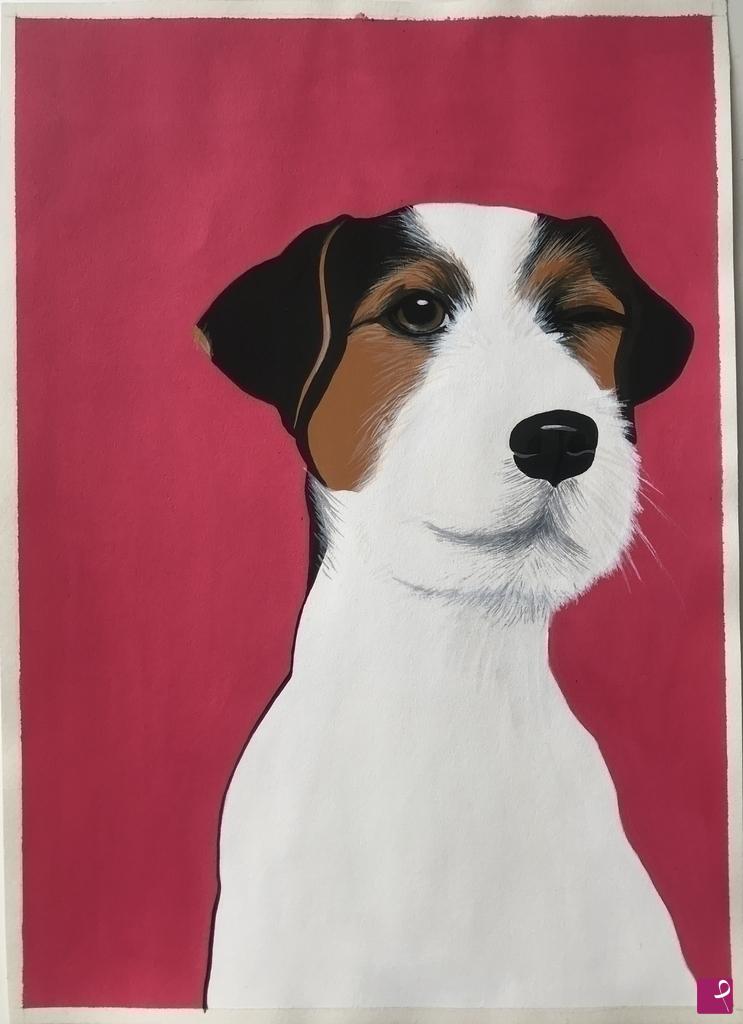 quadri in vendita online - Cane razza Jack Russel 