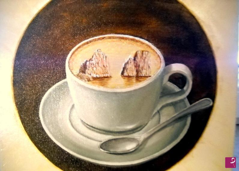 quadri in vendita online - Cappuccino ai "Faraglioni"
