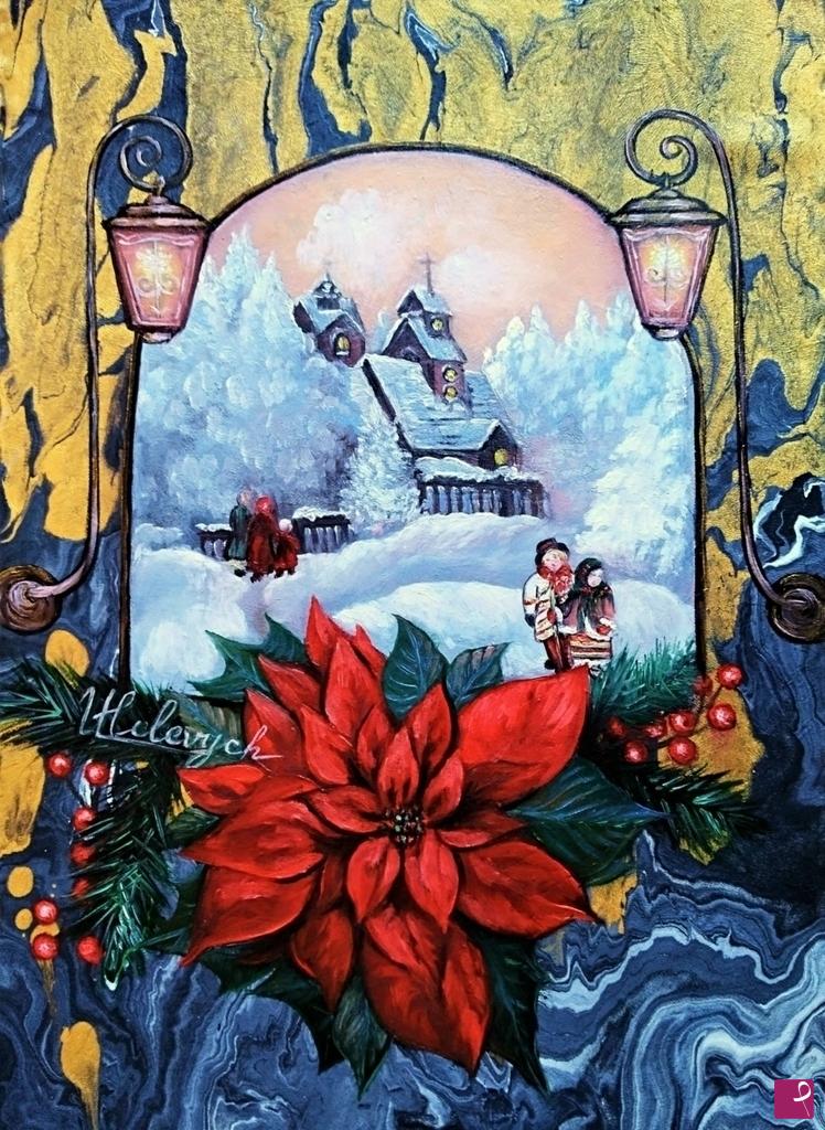 Immagini Quadri Natale.Disponibile Quadro Cartolina Di Buon Natale Holevych Ulyana Pitturiamo