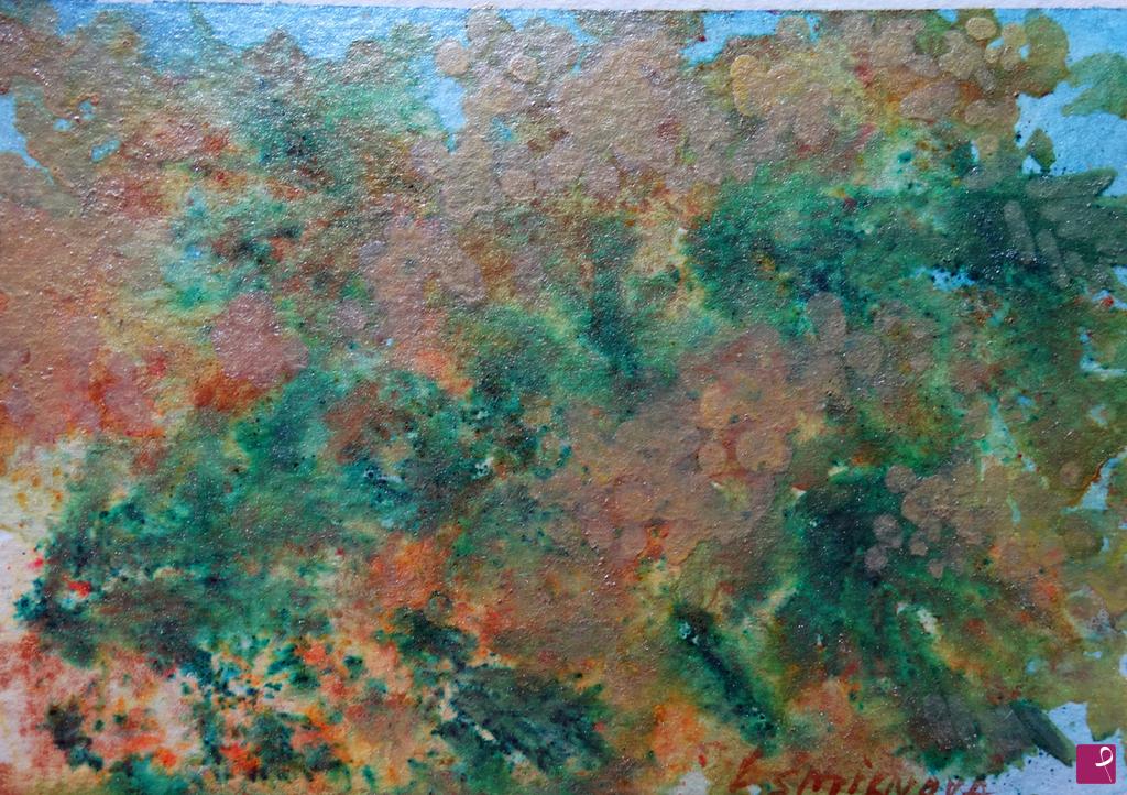 quadri in vendita online - Cartolina di fiori astratti, mimosa