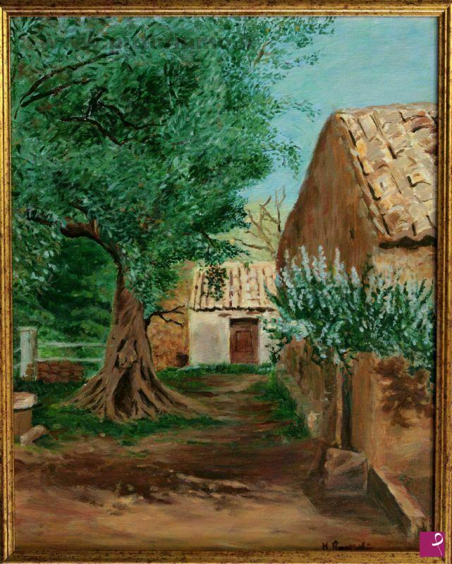 quadri in vendita online - Casa di breste con ulivo