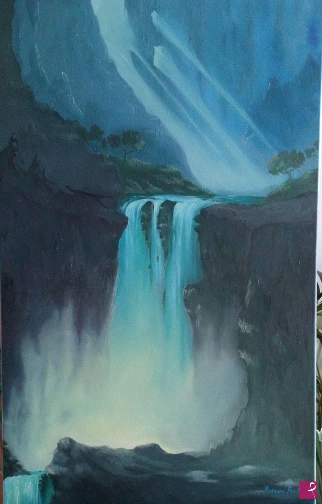 quadri in vendita online - Cascata blu