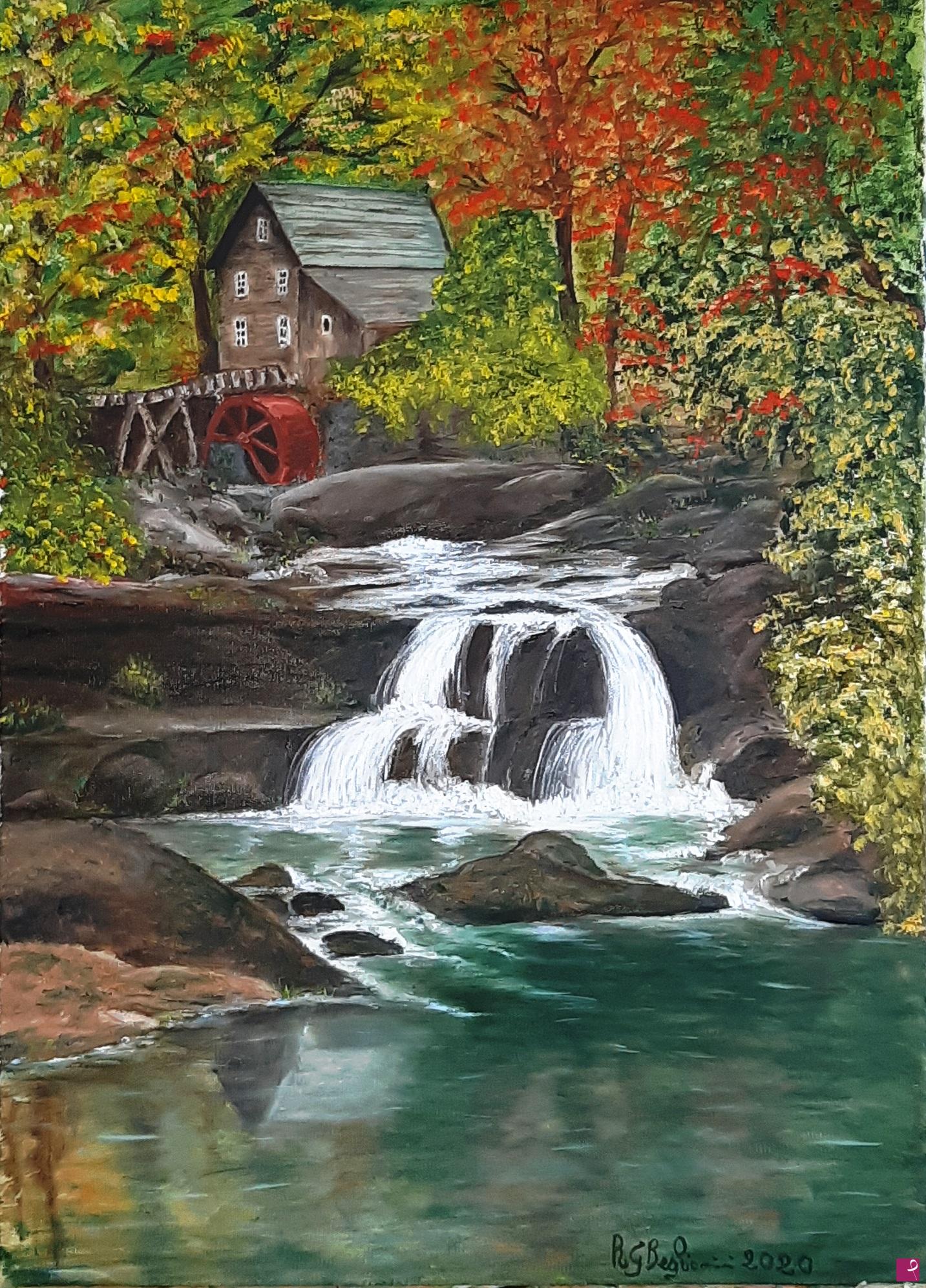 quadri in vendita online - CASCATA NEL BOSCO