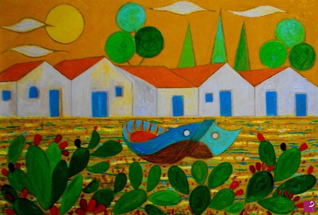 quadri in vendita online - casette di pescatori
