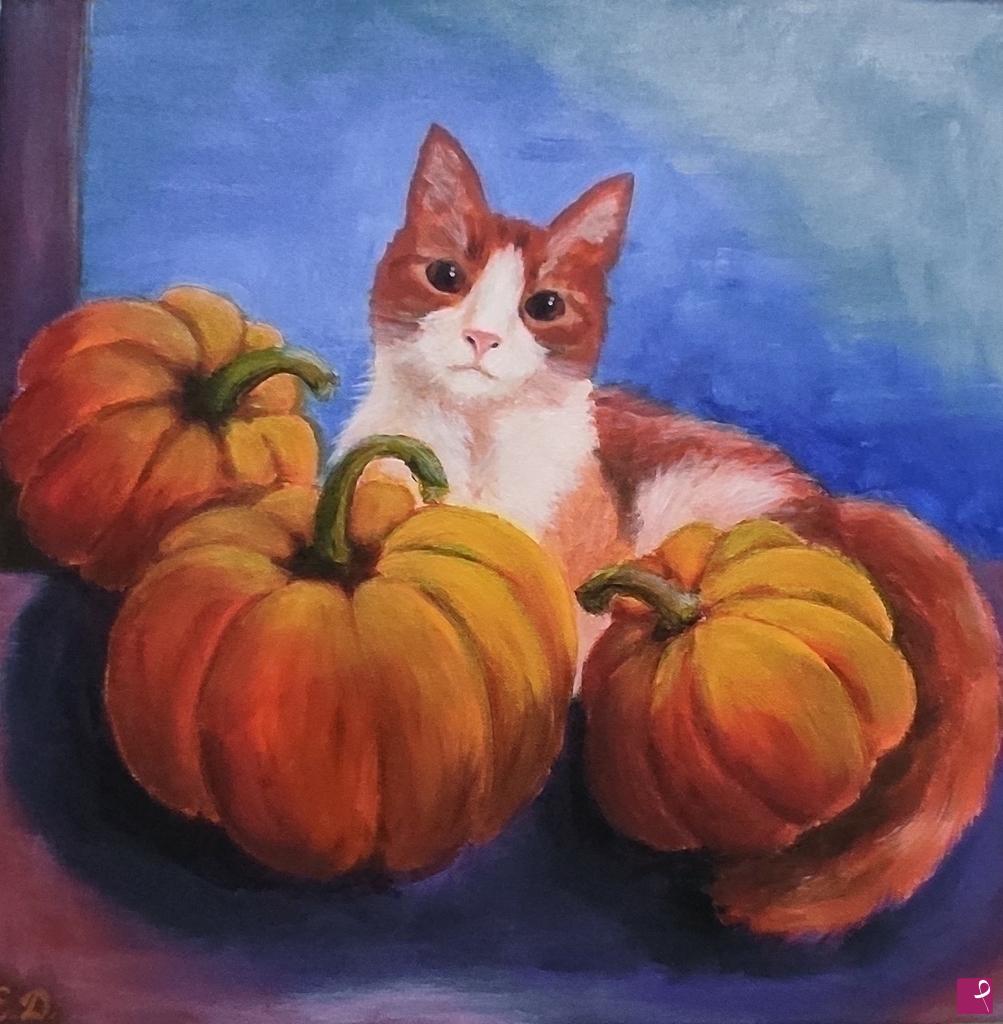 quadri in vendita online - Cat & pumpkin