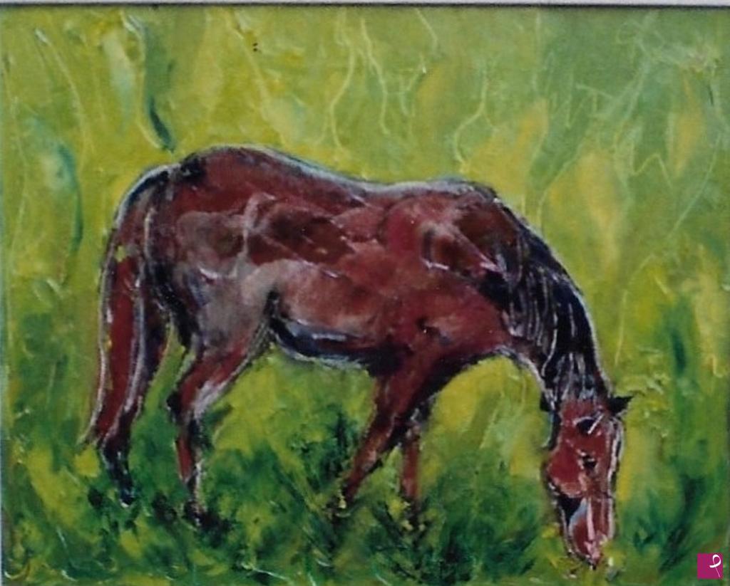 quadri in vendita online - Cavallo al pascolo