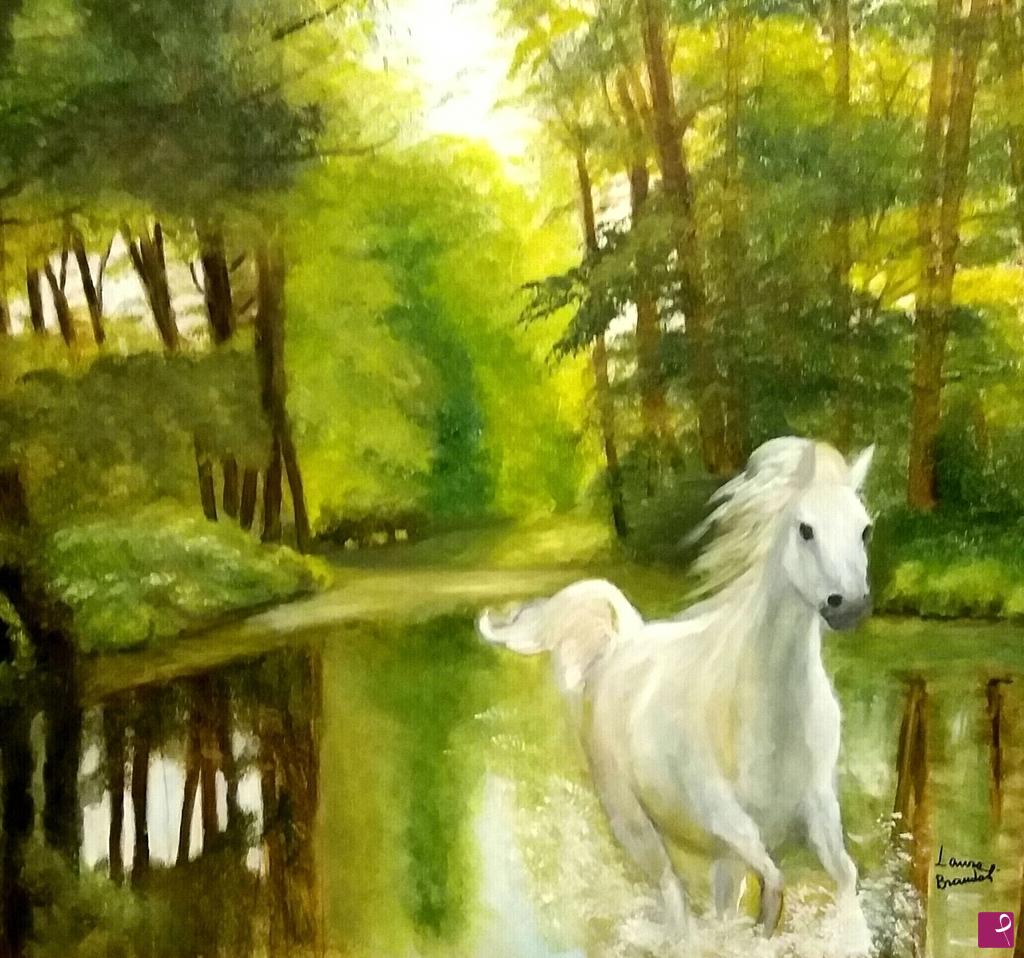 quadri in vendita online - Cavallo bianco