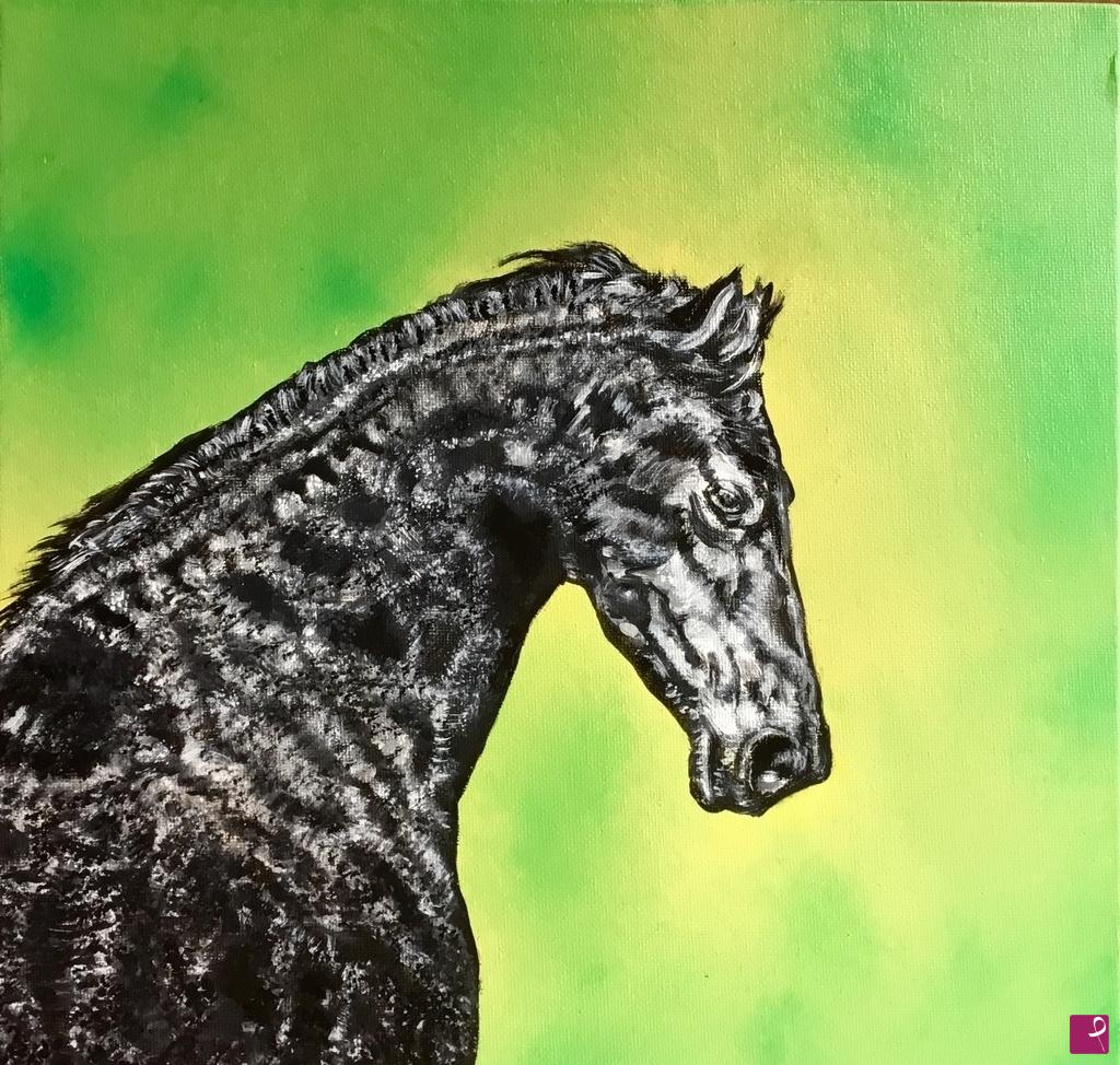 quadri in vendita online - Cavallo nero
