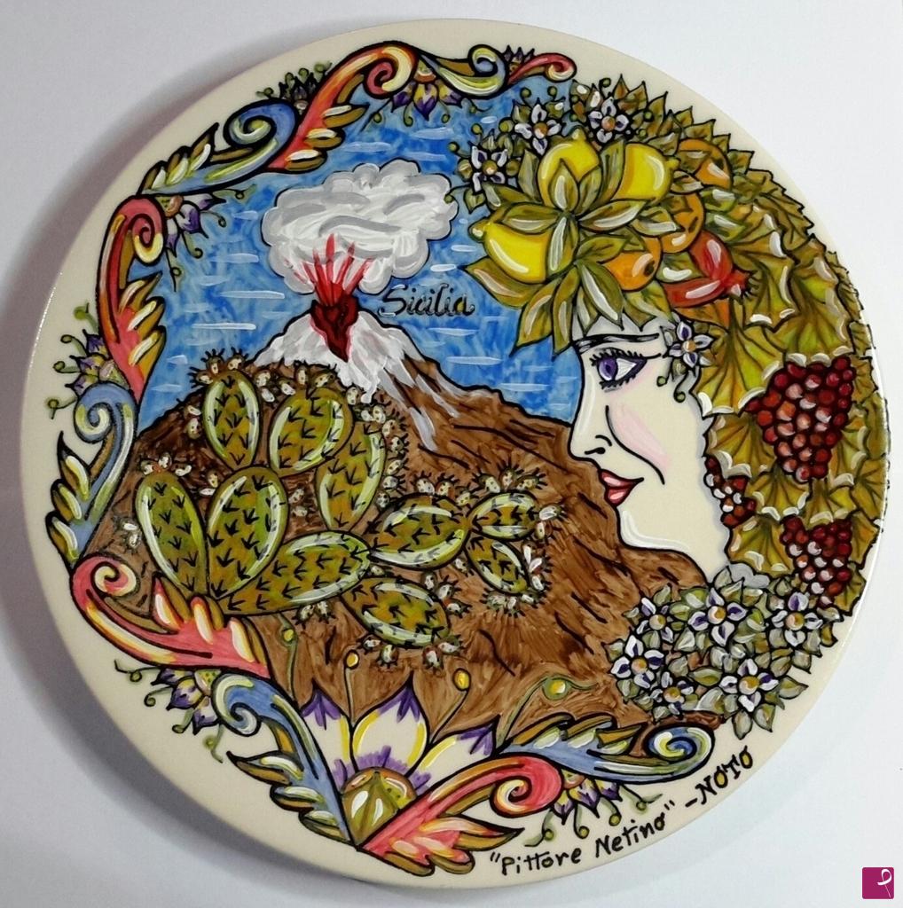 quadri in vendita online - Ceramica artistica siciliana - collezione 2020 n.° 53 serie: souvenir siciliani 