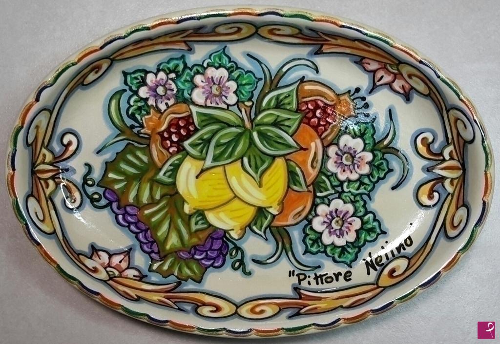 quadri in vendita online - Ceramica artistica siciliana - collezione 2021 n.° 53 serie : piattino in ceramica 