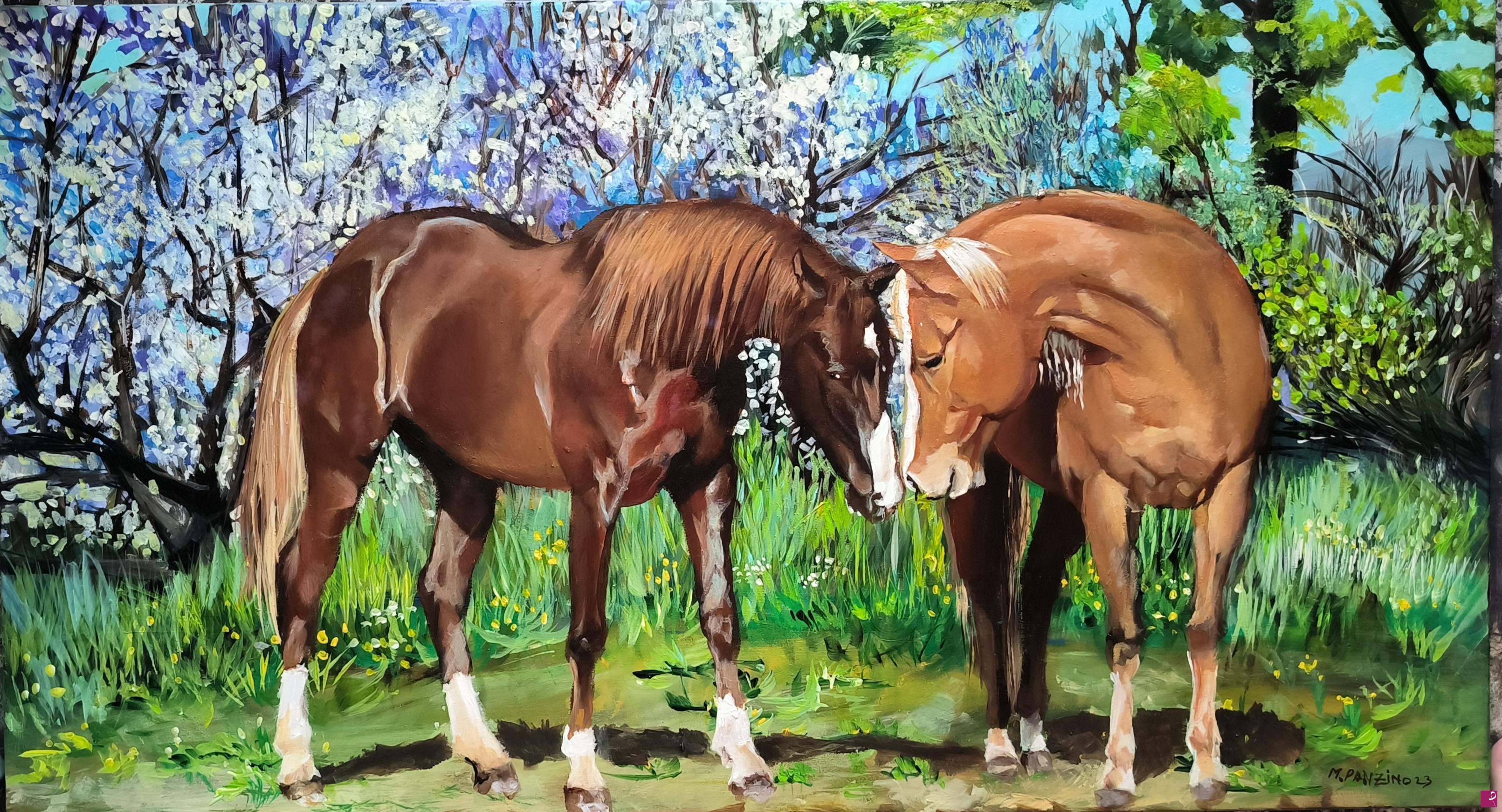 quadri in vendita online - Chestnut e palomino