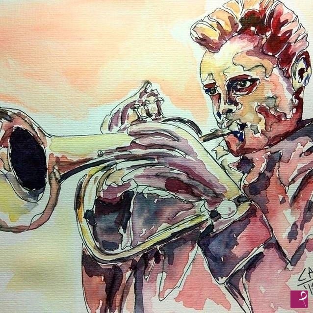 quadri in vendita online - Chet Baker in color