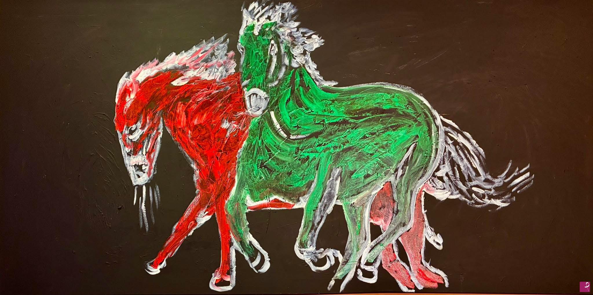 quadri in vendita online - Chevaux italiens