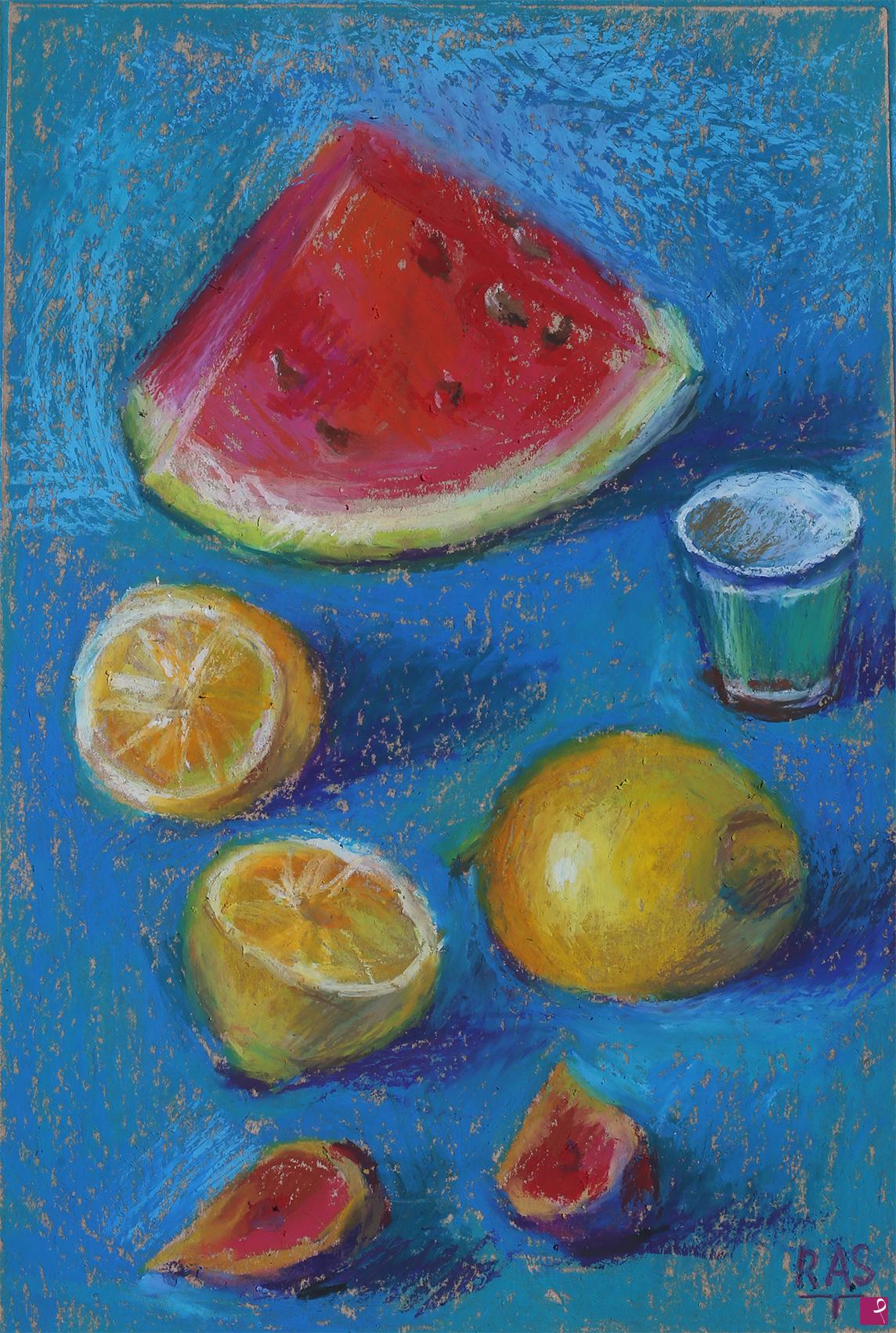 quadri in vendita online - Cocomero e limoni