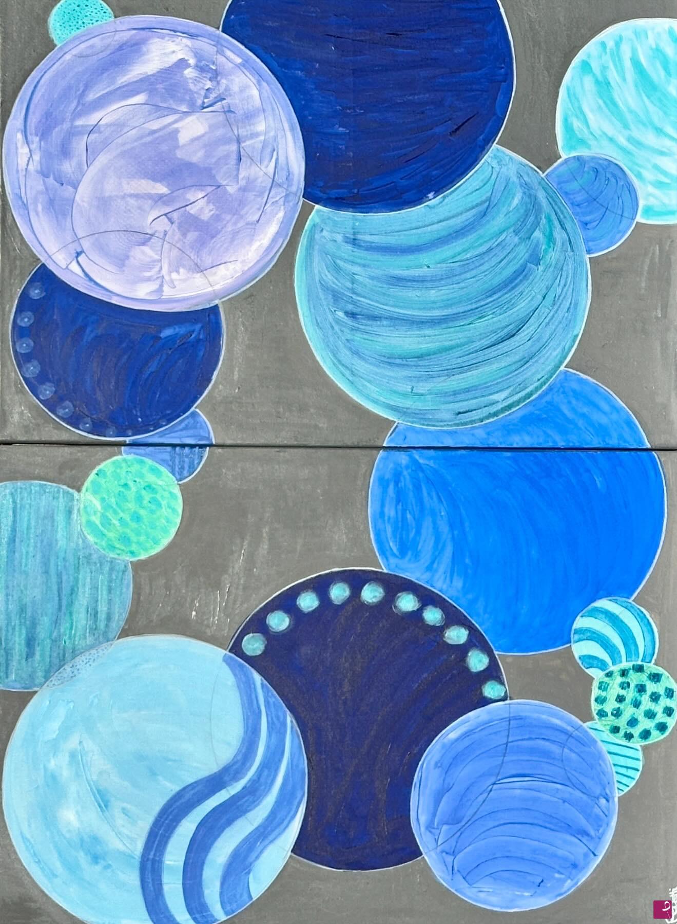 quadri in vendita online - “Cold Bubbles in grey background “