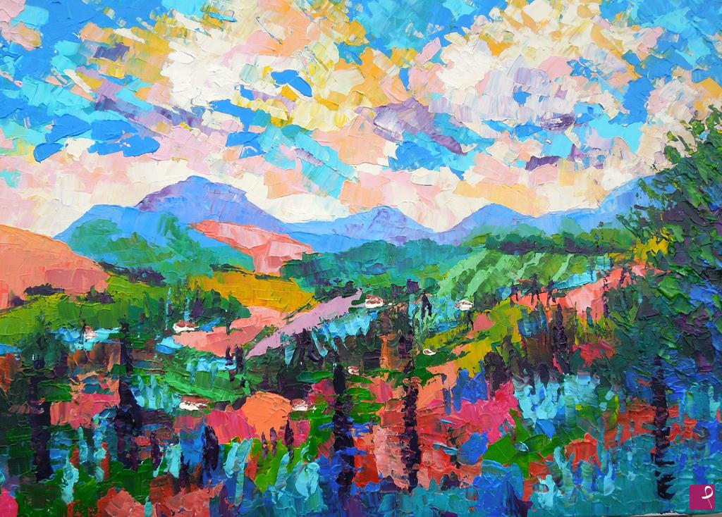 quadri in vendita online - Colline estive in Toscana - 174