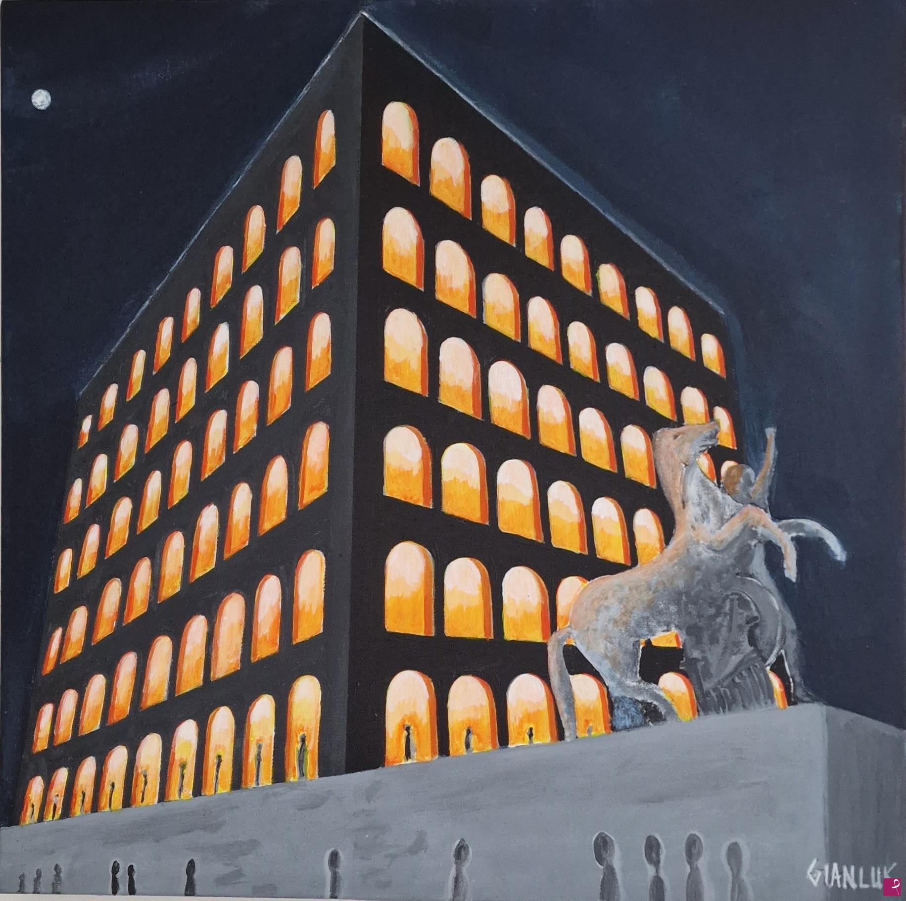 quadri in vendita online - Colosseo quadrato.