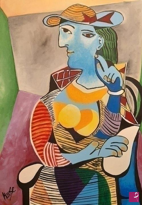quadri in vendita online - COPIA DI PICASSO - DONNA SEDUTA MARIE THERESE