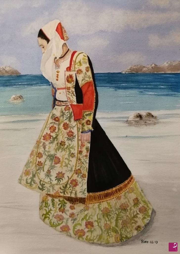 quadri in vendita online - Costume donna di Siniscola