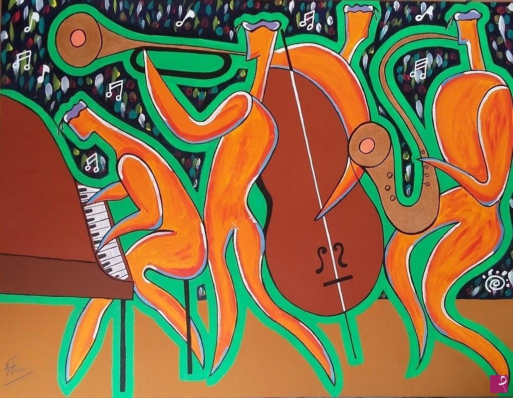 quadri in vendita online - Crazy  jazz 4