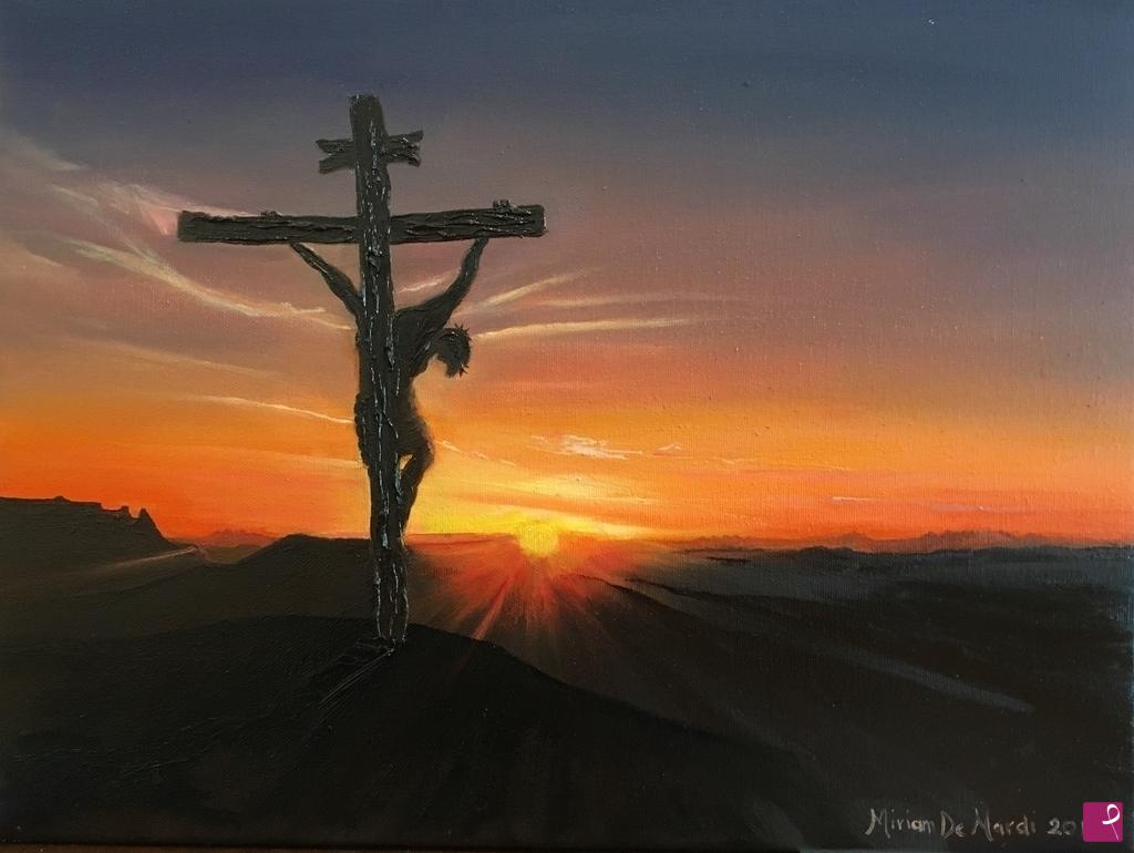 quadri in vendita online - Cristo sulla croce in Val Gardena