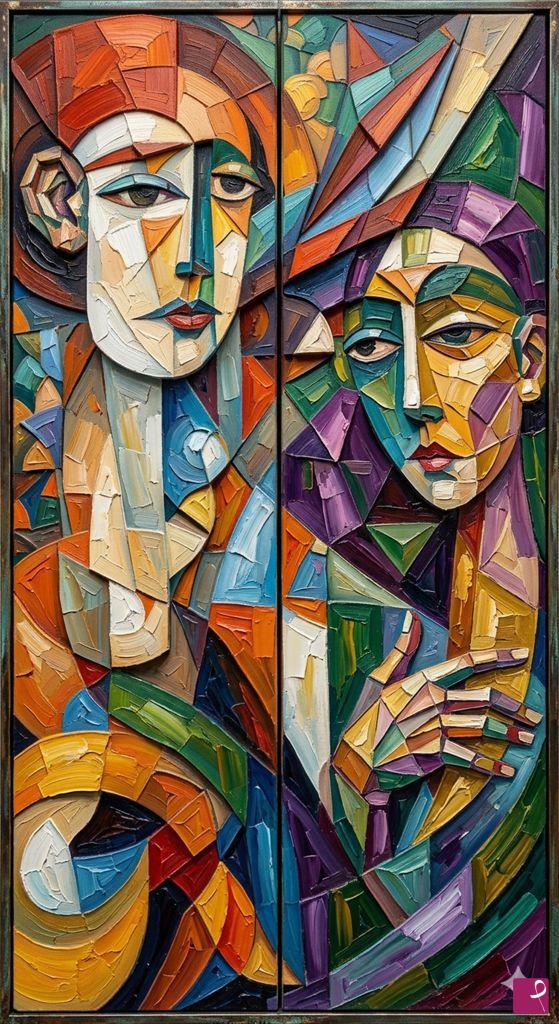 quadri in vendita online - Cubist Dialogue