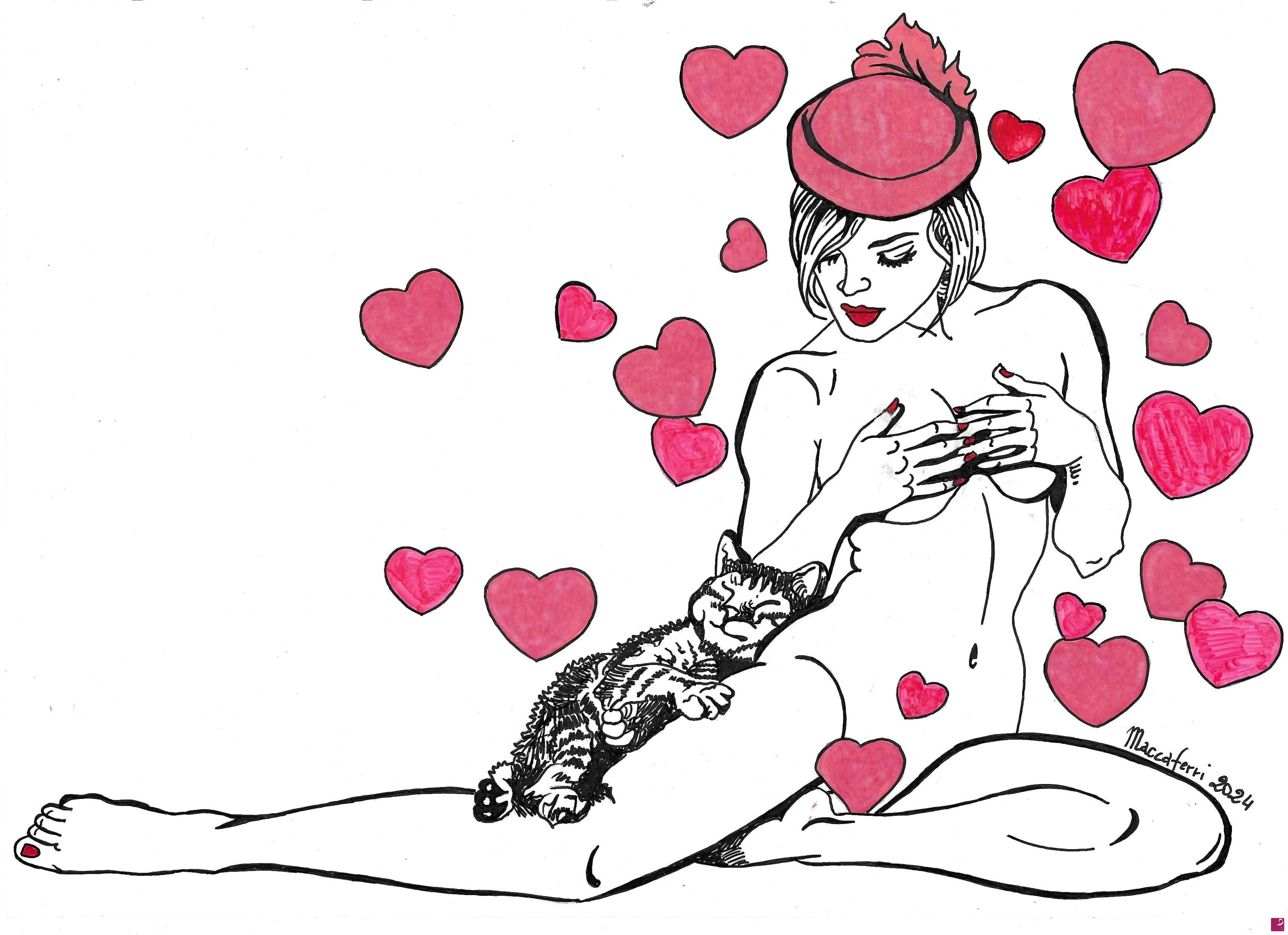 quadri in vendita online - Cuori rossi