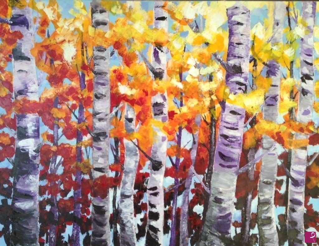 quadri in vendita online - Dancing Birches
