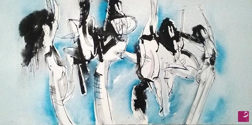 quadri in vendita online - danza blu