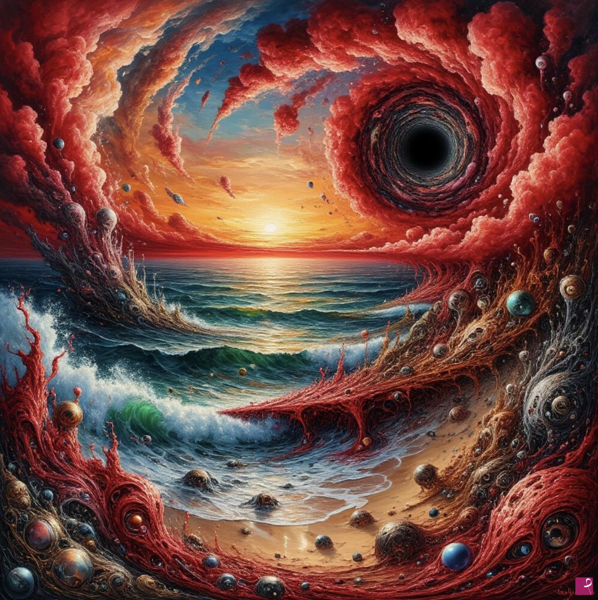 quadri in vendita online - Dawn in the ocean