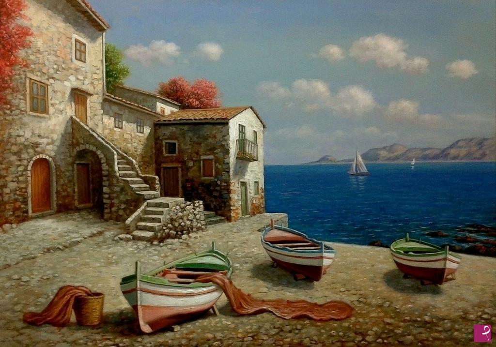 quadri in vendita online - Dipinti in vendita - case di pescatori
