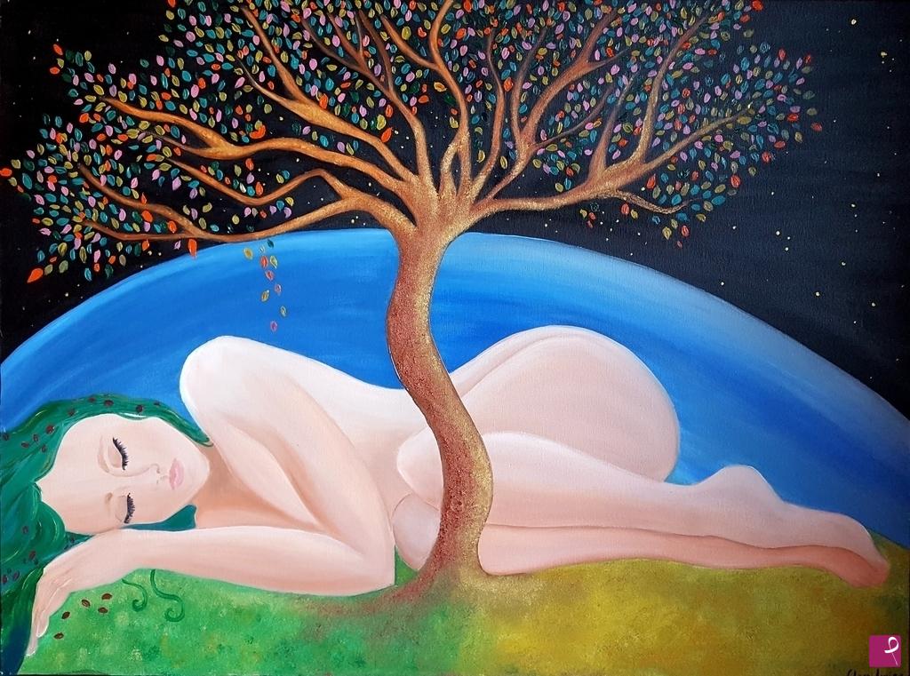 quadri in vendita online - Dipinto Olio su tela "Il sonno di Demetra", Oil paint on canvas