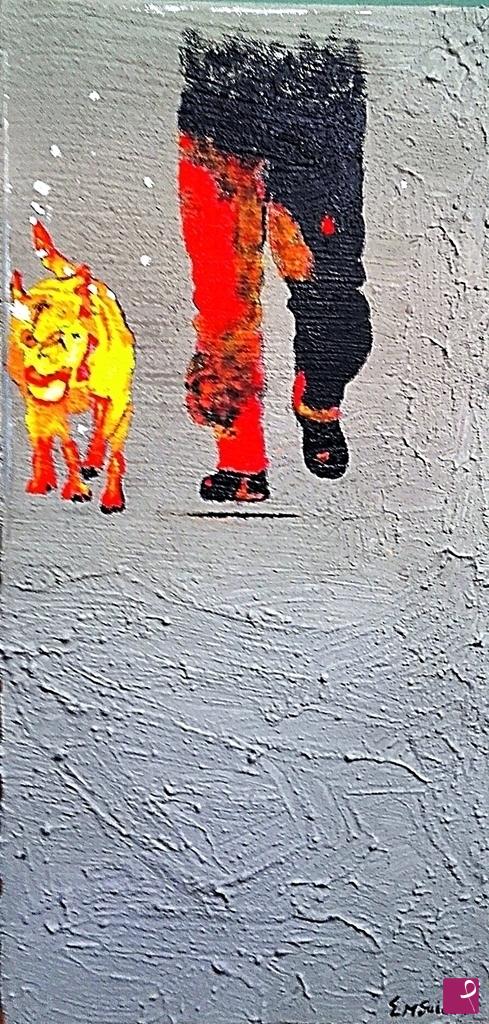 quadri in vendita online - Dog with man (20018)